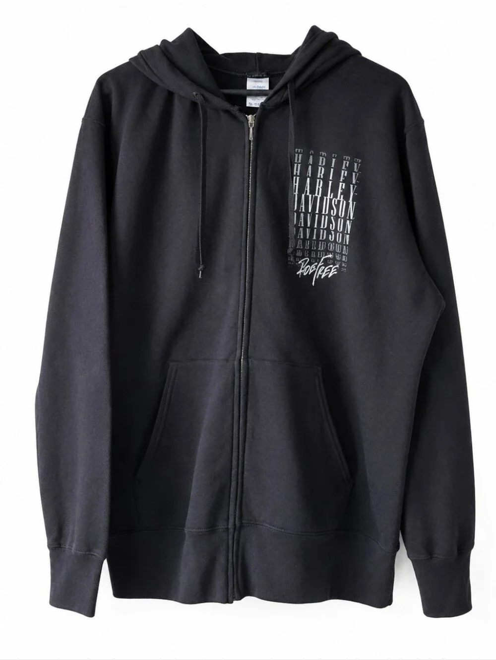 Harley Davidson Ohio Hoodie Men's Black Full Zip Sweatshirt Biker Y2K Moto
